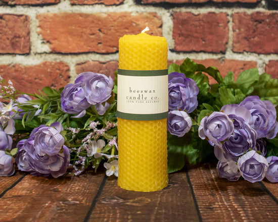 2in Honeycomb "SOLID" American Beeswax Pillar - Mac & Mabel