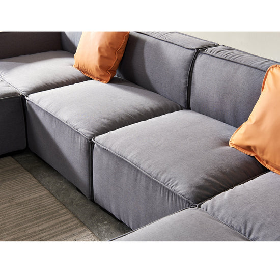 Walker Edison | Linen Modular U Shape Sectional Sofa