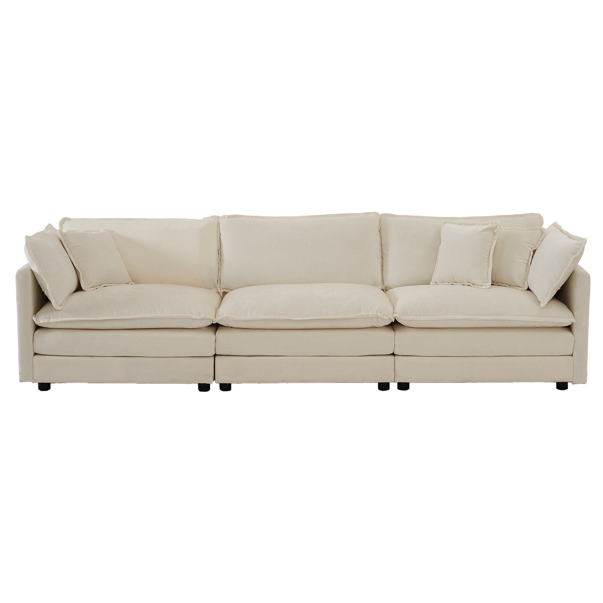 Walker Edison | Chenille U-Shaped Sectional Sofa with Two Ottomans