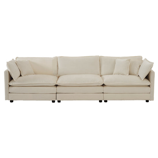 Walker Edison | Chenille U-Shaped Sectional Sofa with Two Ottomans