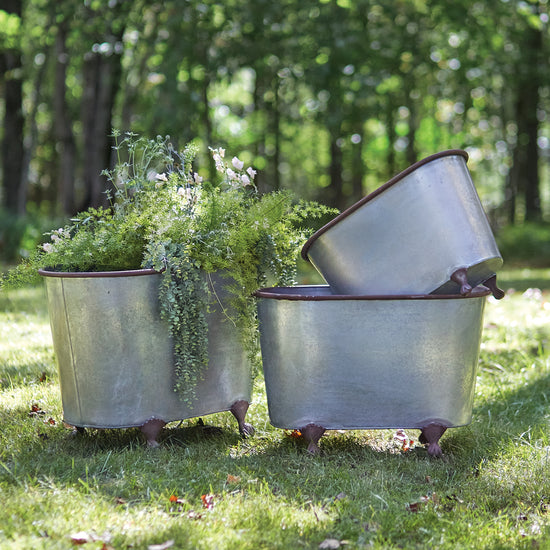 Galvanized Clawfoot Tubs (Set of 3)