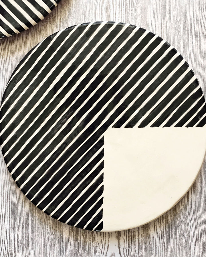 Casa Cubista Graphic Tableware - 3/4 Stripe Platter - Mac & Mabel