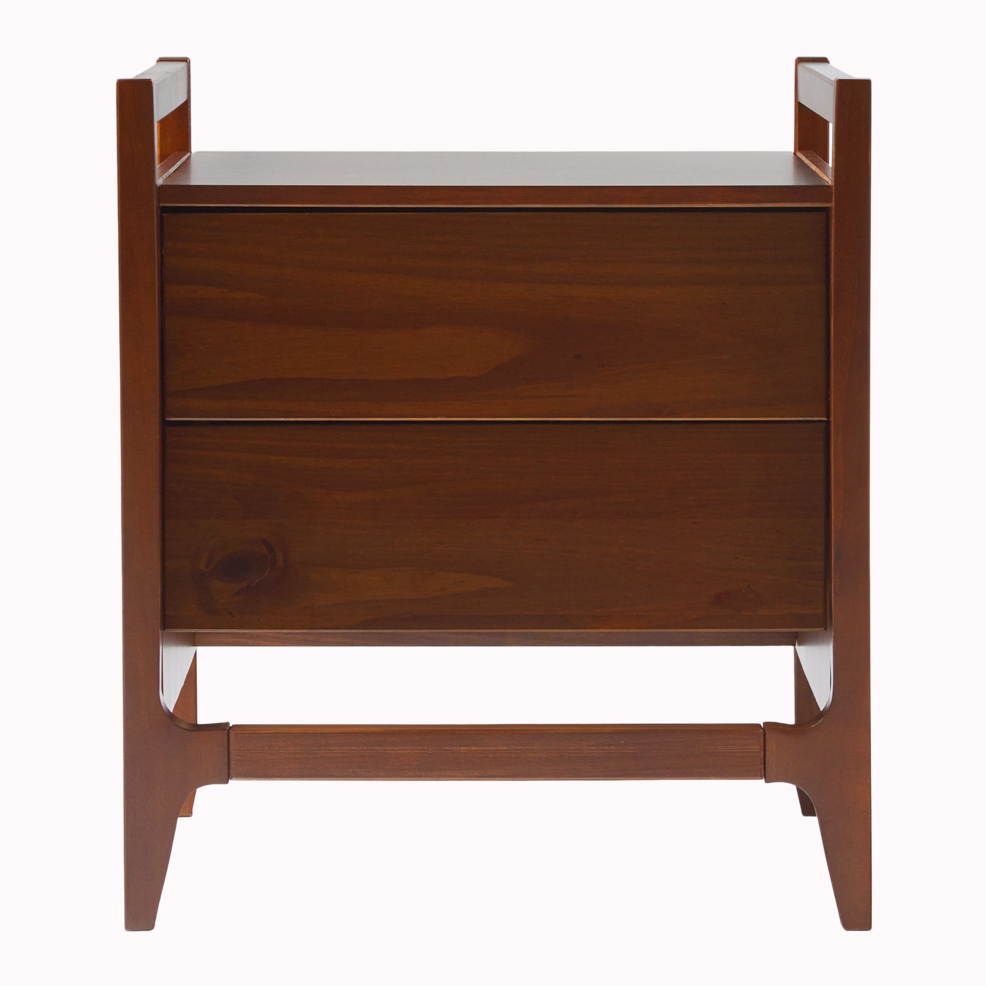 Oswald Mid-Century Modern 2-Drawer Wood Nightstand