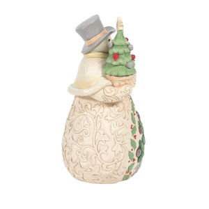 Woodland Snowman with Evergreen
