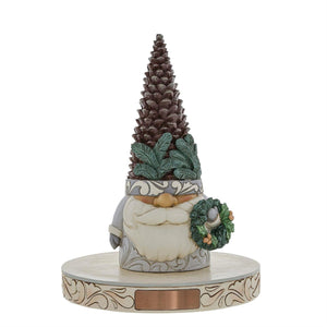 White Woodland Pinecone Hat Gnome