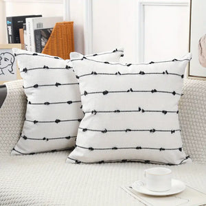 Boho Striped Woven Cotton Pillow
