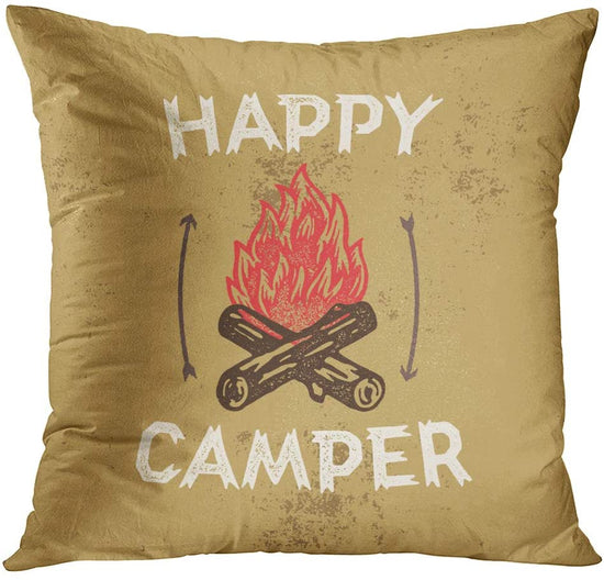 Camping Theme Throw Pillow