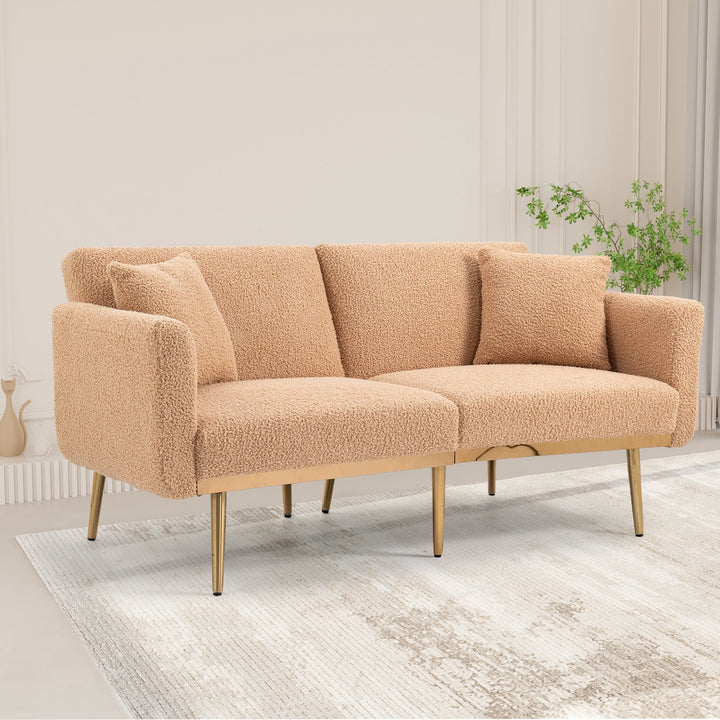 Walker Edison - Velvet Sofa, Accent sofa, loveseat sofa with metal feet