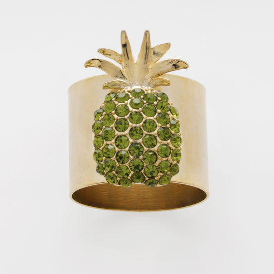 Pineapple Napkin Rings, Olive, Set of Two