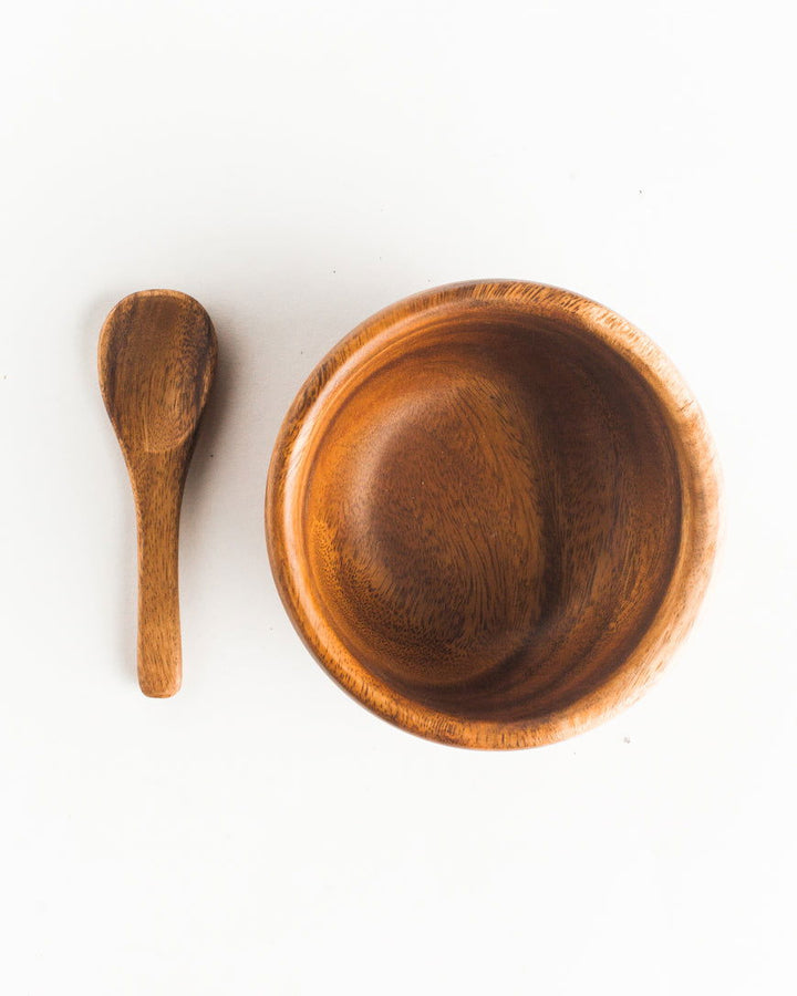 6" Acacia Wood Smoothie Bowl + Spoon - Mac & Mabel