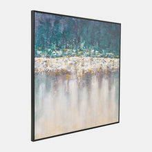 Load image into Gallery viewer, Hand Painted Abstract Canvas in Teal
