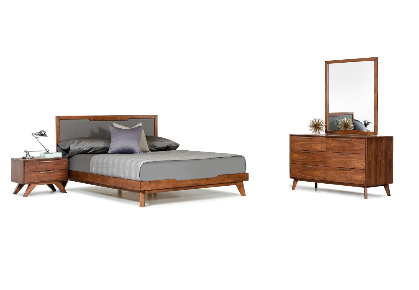 California King Nova Domus Soria Mid-Century Grey & Walnut Bedroom Set