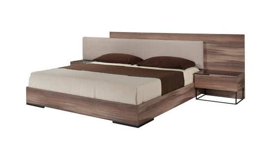 Nova Domus Matteo Italian Modern Queen Walnut & Fabric Bed