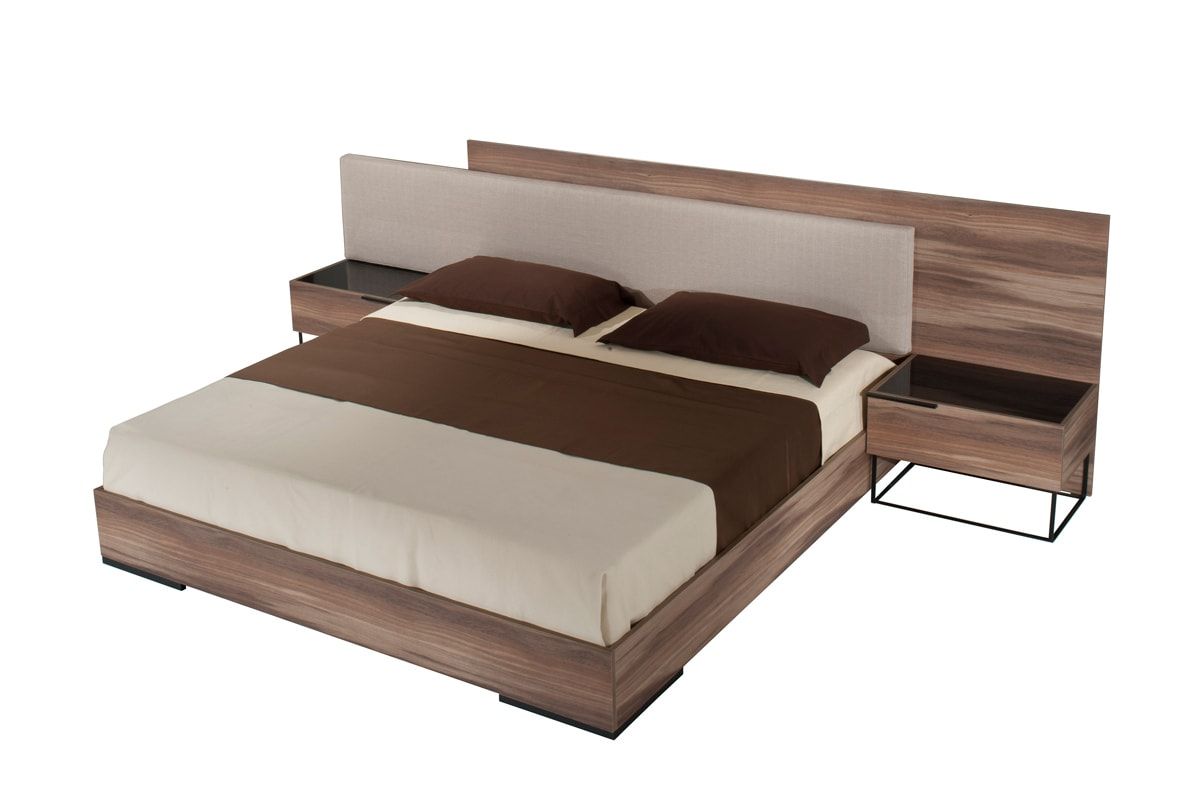 Nova Domus Matteo Italian Modern Queen Walnut & Fabric Bed
