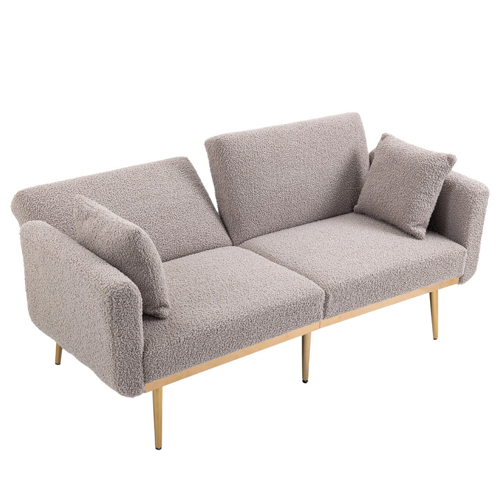 Walker Edison - Velvet Convertible Loveseat Sofa