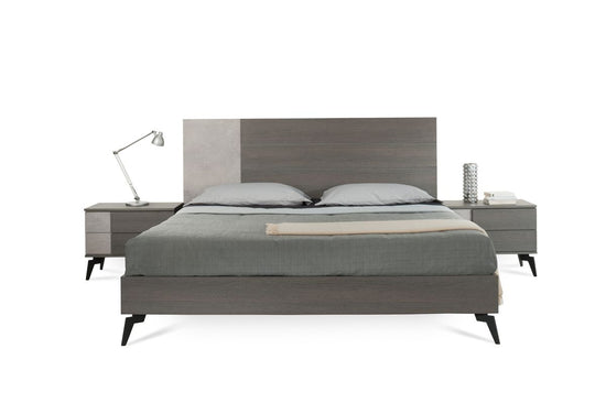Queen Nova Domus Palermo Italian Modern Faux Concrete & Grey Bedroom Set