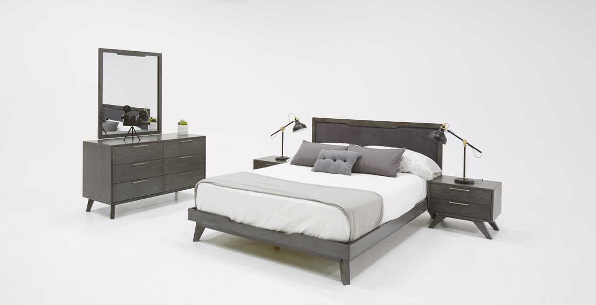 Queen Nova Domus Soria Modern Grey Wash Bed