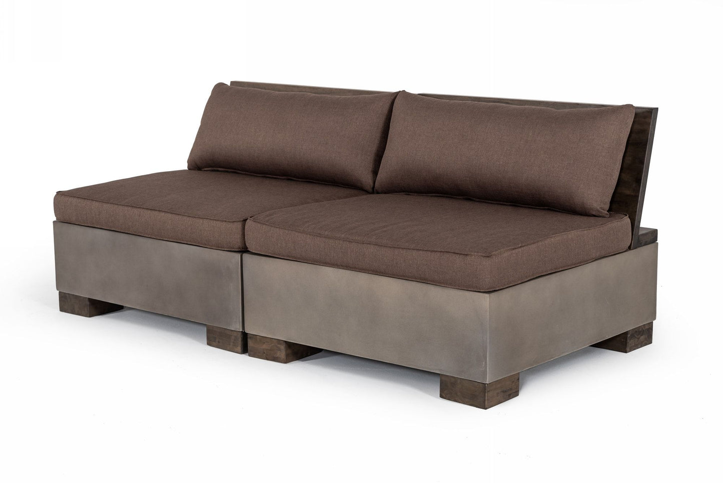 Modrest Delaware - Modern Concrete Modular Sectional Sofa Set with Rectangular Coffee Table