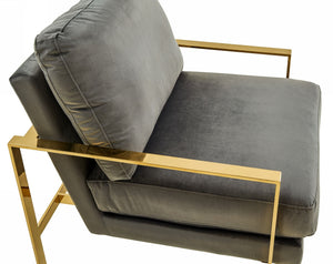 Divani Casa Bayside - Modern Grey Fabric Accent Chair