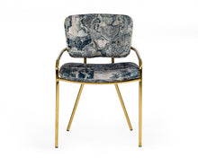 Load image into Gallery viewer, Modrest Farnon - Modern Patterned Velvet and Gold Dining Chair
