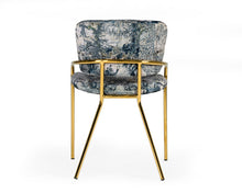 Load image into Gallery viewer, Modrest Farnon - Modern Patterned Velvet and Gold Dining Chair
