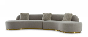 Divani Casa Frontier - Glam Grey Fabric Sectional Sofa