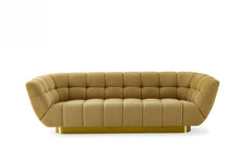 Load image into Gallery viewer, Divani Casa Granby - Glam Mustard and Gold Fabric Sofa
