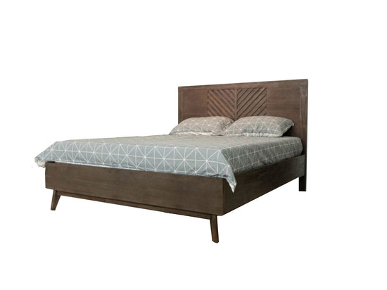 Queen Modrest Daisy Mid-Century Dark Acacia Bed