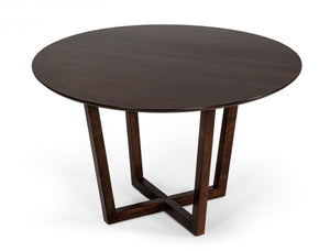 Modrest Legacy - Modern Round Solid Walnut Beechwood Dining Table