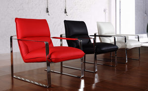 Divani Casa Dunn Modern Red Leather Lounge Chair