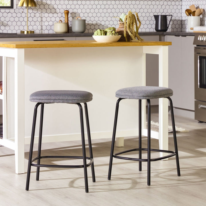 Mutt Simple Counter Stool with Upholstered Seat, Set of 2