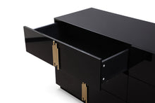 Load image into Gallery viewer, Modrest Token - Modern Black + Gold Wide Dresser
