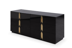 Modrest Token - Modern Black + Gold Wide Dresser