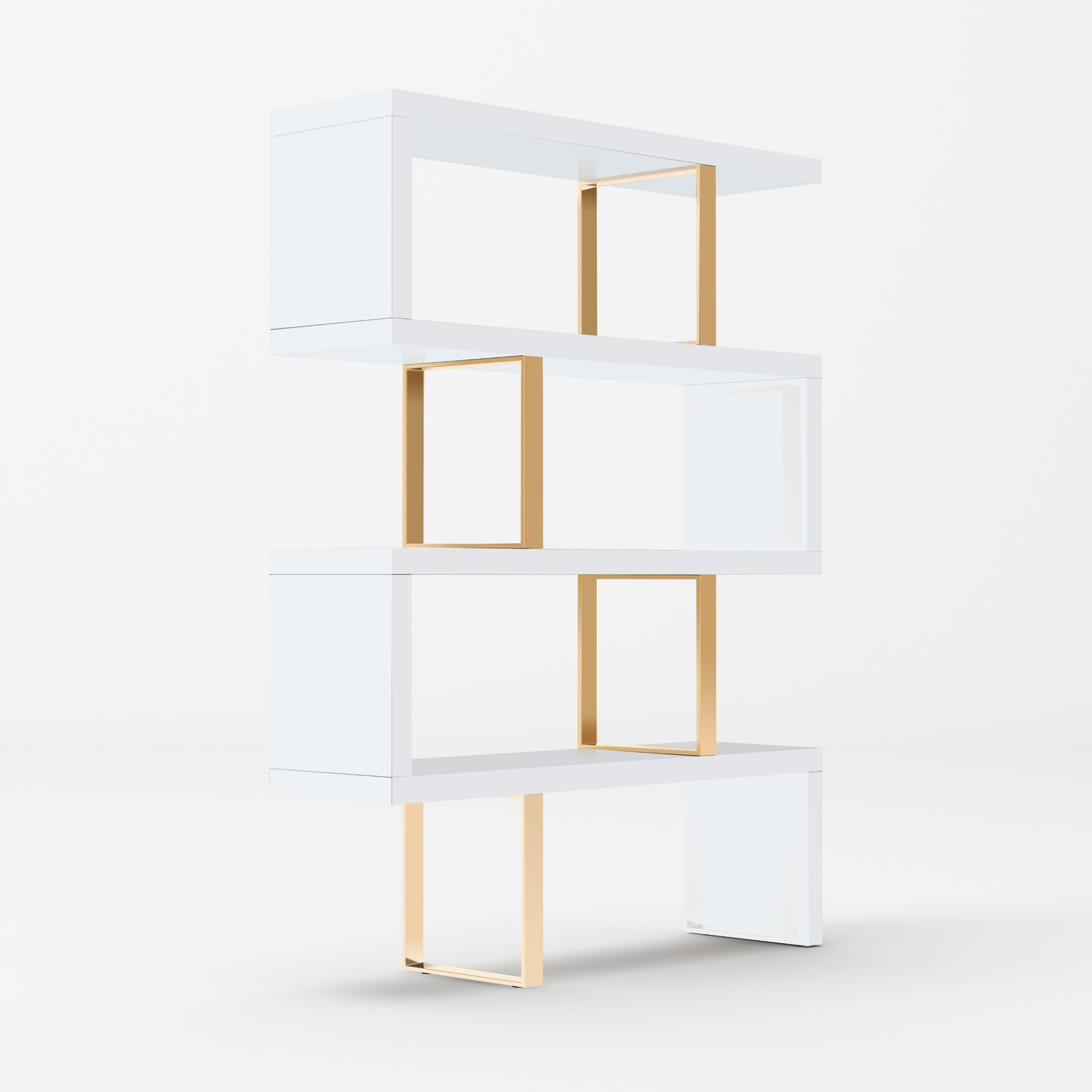 Modrest Maze - Modern White & Gold Bookcase