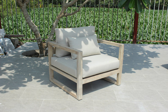 Renava Calm - Outdoor Grey + Acacia Sofa Set
