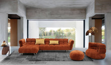 Load image into Gallery viewer, Divani Casa Jacinda - Modern Burnt Orange Fabric Left Facing Sectional Sofa + 2 Yellow Pillows
