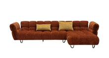 Load image into Gallery viewer, Divani Casa Jacinda - Modern Burnt Orange Fabric Right Facing Sectional Sofa + 2 Yellow Pillows
