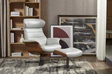 Load image into Gallery viewer, Divani Casa Abrons - Mid-Century Modern Light Grey Leather Lounge Chair &amp; Ottoman

