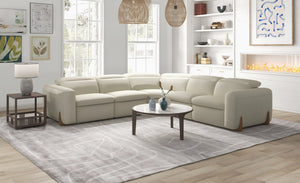 Divani Casa Conrad - Modern Beige Fabric Sectional With 3 Recliners