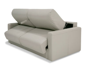 Divani Casa Revers - Italian Modern Light Grey Leather 55" Sofa Bed