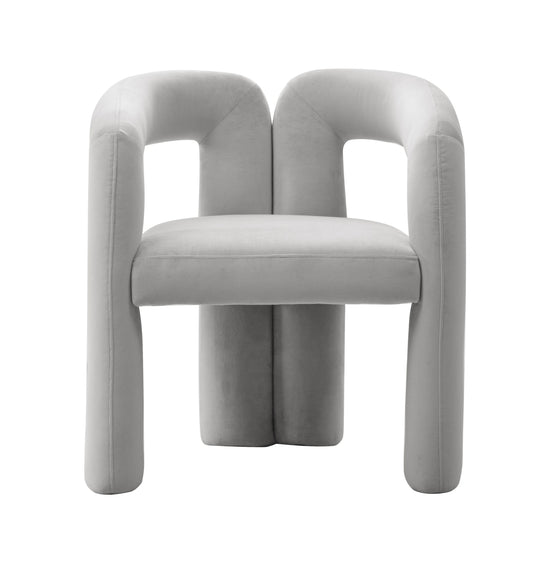 Modrest Mulgrew - Modern Light Grey Velvet Dining Chair
