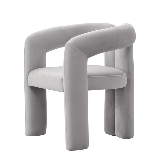Modrest Mulgrew - Modern Light Grey Velvet Dining Chair