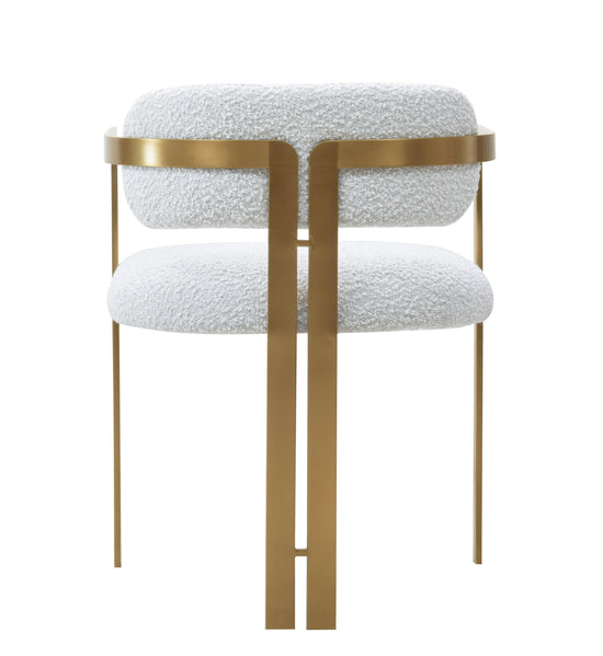 Modrest Feldon - Modern White Fabric + Gold Dining Chair