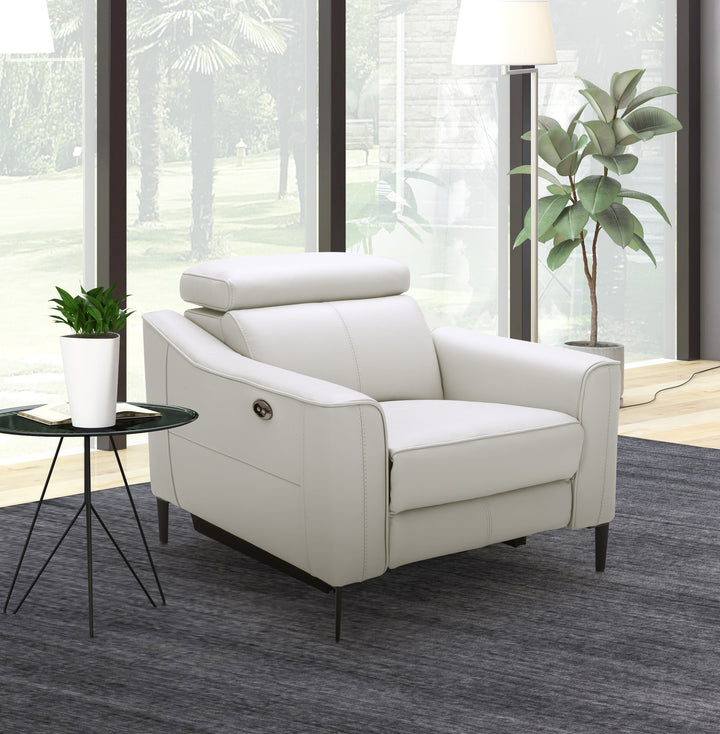 Divani Casa Eden - Modern White Leather Recliner Chair
