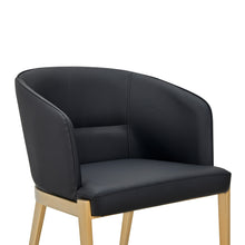 Load image into Gallery viewer, Modrest Kravitz - Modern Dark Grey Vegan Leather + Antique Brass Dining Chair
