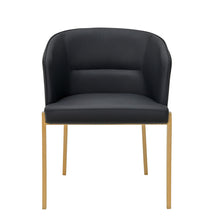 Load image into Gallery viewer, Modrest Kravitz - Modern Dark Grey Vegan Leather + Antique Brass Dining Chair
