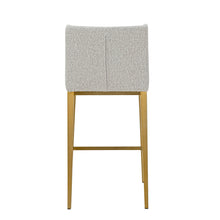 Load image into Gallery viewer, Modrest Mimi - Modern Light Grey Fabric + Antique Brass Counter Stool (Set of 2)
