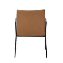 Load image into Gallery viewer, Modrest Leshay - Modern Dark Camel Vegan Leather + Black Metal Dining Chair

