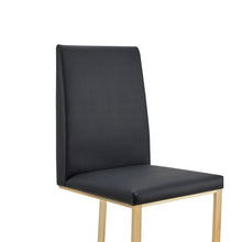 Load image into Gallery viewer, Modrest Frankie - Modern Dark Grey Vegan Leather + Antique Brass Dining Chair
