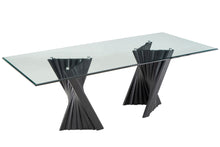 Load image into Gallery viewer, Modrest Corbin Mid-Century Black Ash &amp; Glass Dining Table
